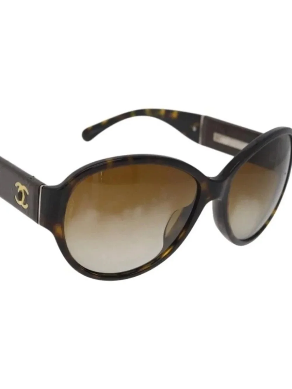 CHANEL Sunglasses plastic Brown CC Auth BA12849